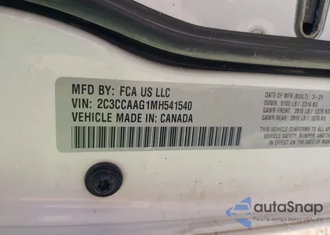 2021 Chrysler 300 Touring from USA, damaged, VIN 2C3CCAAG1MH541540
